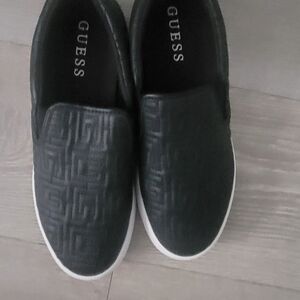 GUESS Embossed Black Slip-On Shoes